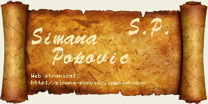 Simana Popović vizit kartica